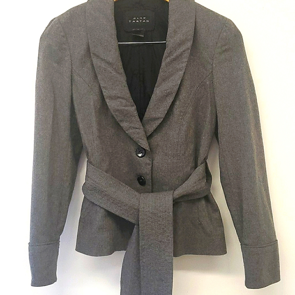 Pink Tartan Gray Blazer